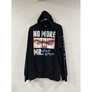 Chucky Hoodie Mens L Childs Play Black Pullover No More Mr. Good Guys Wanna Play